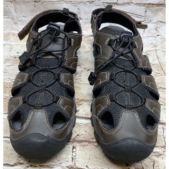 Eddie Bauer Mens Stewart Fisherman Sport Sandal Brown Closed Toe Hiking Shoe~12M - Picture 4 of 12